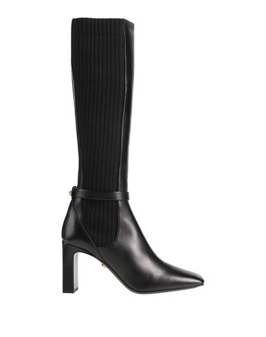 Versace Woman Boot Black Size 7 Calfskin, Textile Fibers