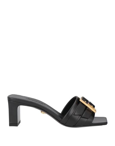 Versace Woman Sandals Black Size 9 Calfskin
