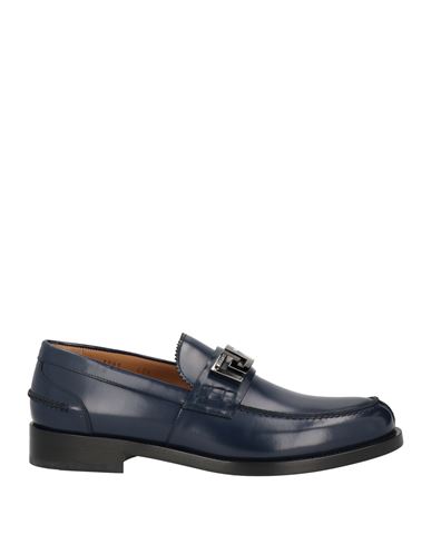 Versace Man Loafers Navy Blue Size 13 Calfskin