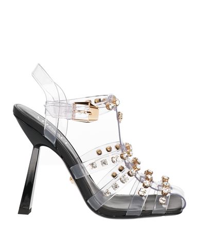 Versace Woman Sandals Transparent Size 9 Textile Fibers