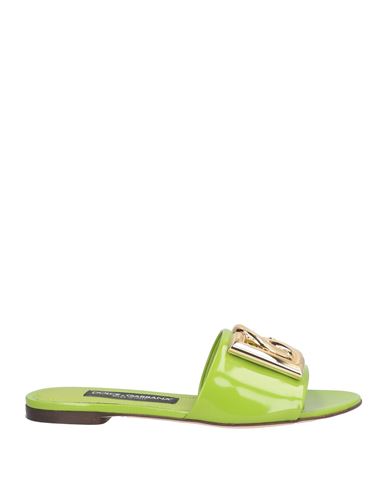 Shop Dolce & Gabbana Woman Sandals Lime Green Size 6 Calfskin