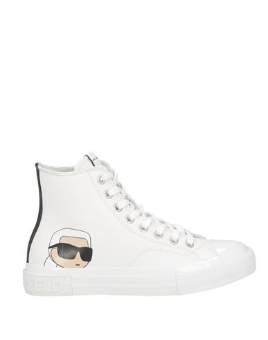 Karl Lagerfeld Woman Sneakers White Size 8 Soft Leather