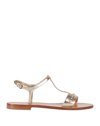 Ferragamo Woman Sandals Platinum Size 11 Lambskin In Gold