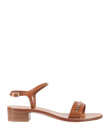 Ferragamo Woman Sandals Camel Size 6 Calfskin In Beige
