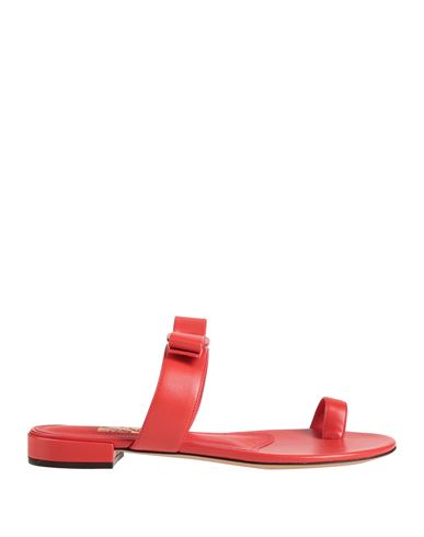 Ferragamo Woman Toe Strap Sandals Tomato Red Size 5.5 Lambskin