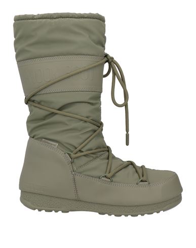 Moon Boot Woman Knee Boots Military Green Size 7 Textile Fibers