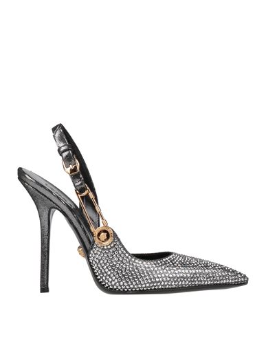 Versace Woman Pumps Silver Size 11 Soft Leather