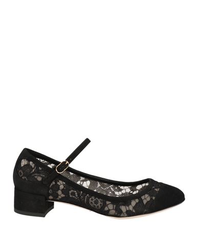 Dolce & Gabbana Woman Pumps Black Size 5 Leather, Textile Fibers In Black