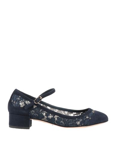 Dolce & Gabbana Woman Pumps Midnight Blue Size 5 Leather, Textile Fibers In Blue