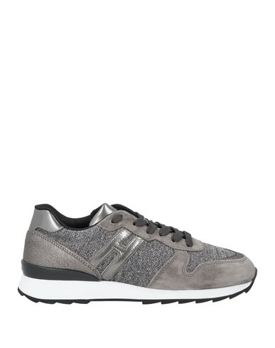 Hogan Woman Sneakers Grey Size 7.5 Soft Leather, Textile Fibers