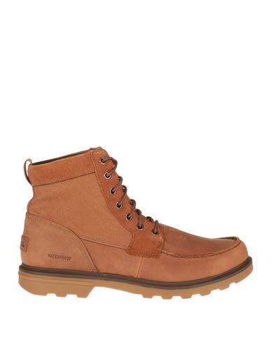 Sorel Carson Moc Wp Man Ankle Boots Brown Size 9 Textile Fibers, Leather