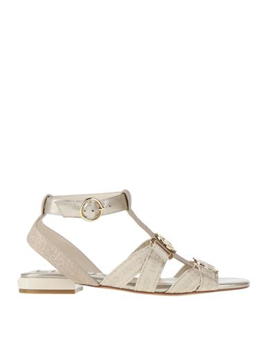 Liu •jo Woman Sandals Cream Size 7 Soft Leather, Textile Fibers In White