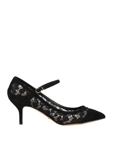 Dolce & Gabbana Woman Pumps Black Size 6.5 Viscose, Cotton, Goat Skin, Polyamide
