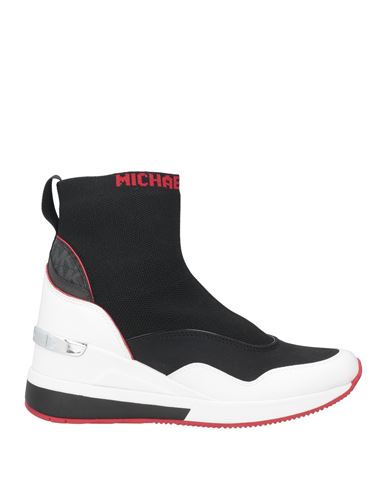 Michael Michael Kors Woman Sneakers Black Size 7.5 Textile Fibers, Soft Leather