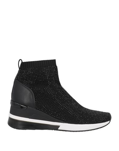 Michael Michael Kors Woman Ankle Boots Black Size 9 Textile Fibers, Soft Leather