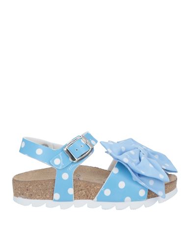 Shop Monnalisa Toddler Girl Sandals Azure Size 9.5c Polyurethane, Cotton In Blue