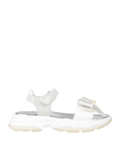 Shop Monnalisa Toddler Girl Sandals White Size 10c Calfskin, Polyester, Elastane