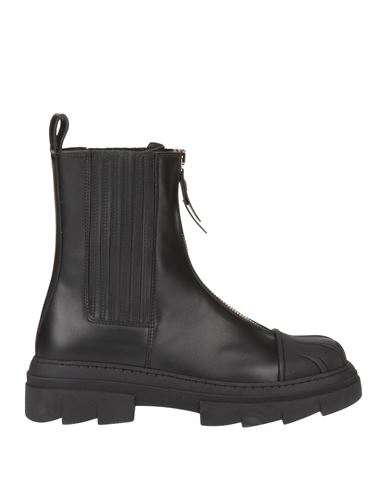 Furla Gum Chelsea Boot T.25 Woman Ankle Boots Black Size 8 Calfskin, Polyester, Polyurethane C