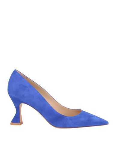 Shop Deimille Woman Pumps Bright Blue Size 8 Soft Leather