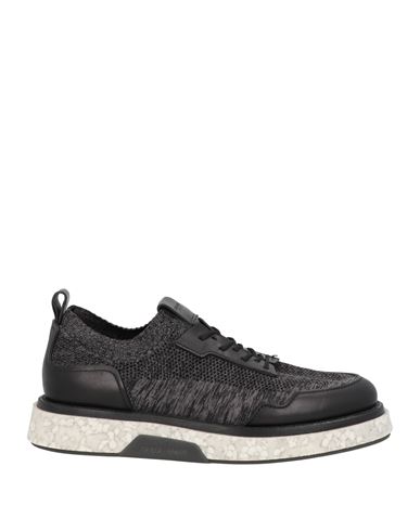 Giorgio Armani Man Sneakers Black Size 12 Polyester, Calfskin