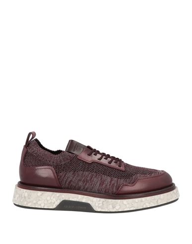 Giorgio Armani Man Sneakers Dark Brown Size 9 Polyester, Calfskin