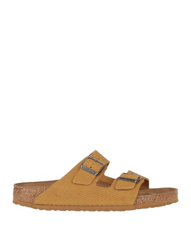 Birkenstock Man Sandals Camel Size 13 Soft Leather In Beige