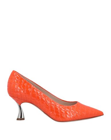 Casadei Woman Pumps Orange Size 6 Soft Leather
