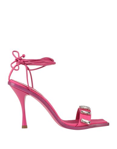 Dsquared2 Woman Sandals Fuchsia Size 8 Textile Fibers, Soft Leather In Pink