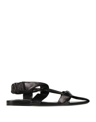 Jil Sander Woman Sandals Black Size 8 Soft Leather