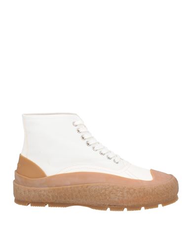 Jil Sander Man Sneakers White Size 12 Bovine Leather, Textile Fibers