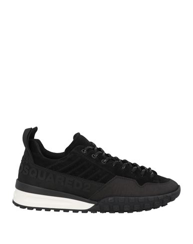 Shop Dsquared2 Man Sneakers Black Size 8 Soft Leather, Textile Fibers