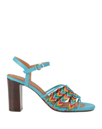 Chie Mihara Woman Sandals Azure Size 11 Soft Leather In Blue