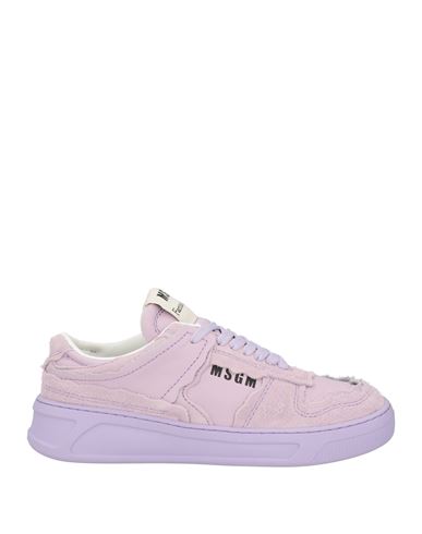 Shop Msgm Woman Sneakers Lilac Size 6 Soft Leather In Purple