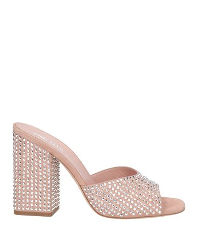 Paris Texas Mule Holly Anja Suede And Crystal Block Heel Mules In Pink
