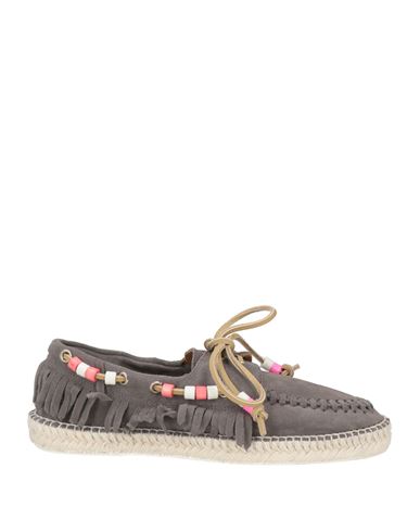 Lagoa Woman Espadrilles Grey Size 8 Leather In Grey