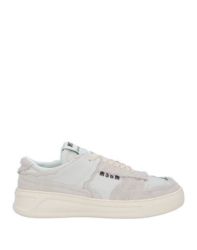 Msgm Woman Sneakers Light Grey Size 10 Soft Leather