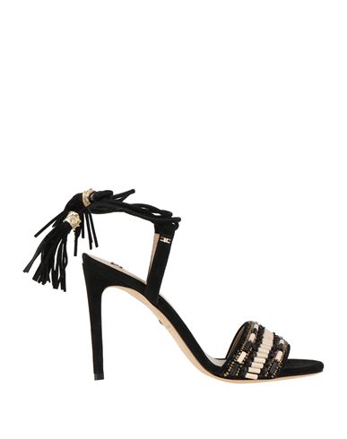 Elisabetta Franchi Red Carpet Black Heeled Sandal In Black