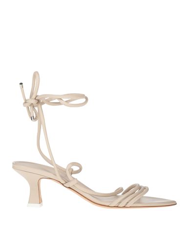 3juin Woman Thong Sandal Off White Size 6 Leather In White