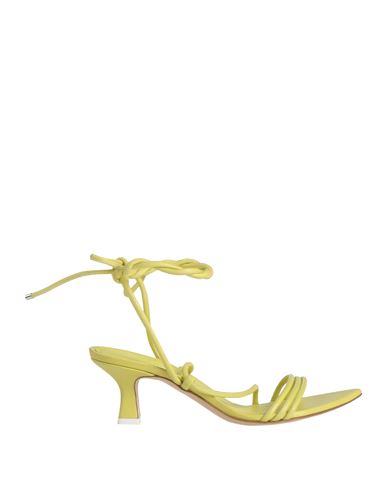 3juin Woman Thong Sandal Lime Green Size 8 Leather In Green