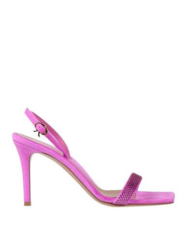 Gianvito Rossi Woman Sandals Mauve Size 9 Textile Fibers In Purple