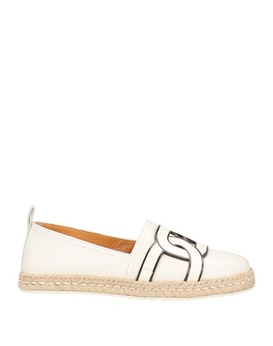 Shop Tod's Woman Espadrilles Ivory Size 7 Soft Leather In White
