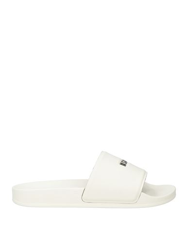 Msgm Man Sandals Off White Size 9 Rubber, Textile Fibers In Neutral