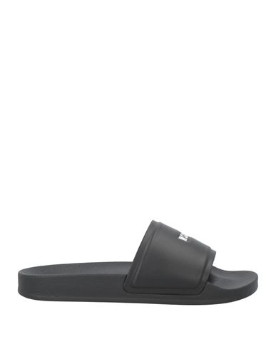 Msgm Man Sandals Black Size 9 Rubber, Textile Fibers