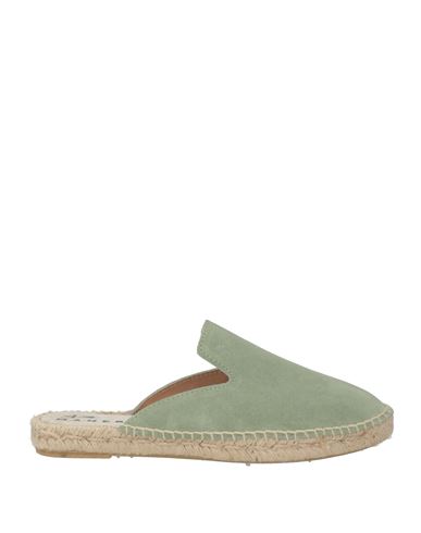 Manebi Manebí Woman Espadrilles Sage Green Size 8 Leather In Sage Green