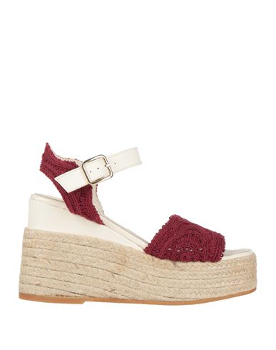 Espadrilles Woman  Garnet Size 6 Leather, Textile Fibers In Red