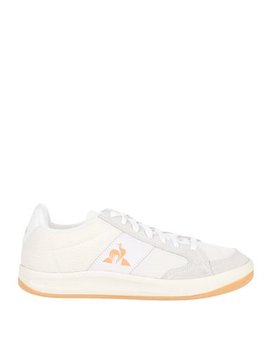 Le Coq Sportif Ashe Team Man Sneakers Ivory Size 8.5 Soft Leather, Textile Fibers In White