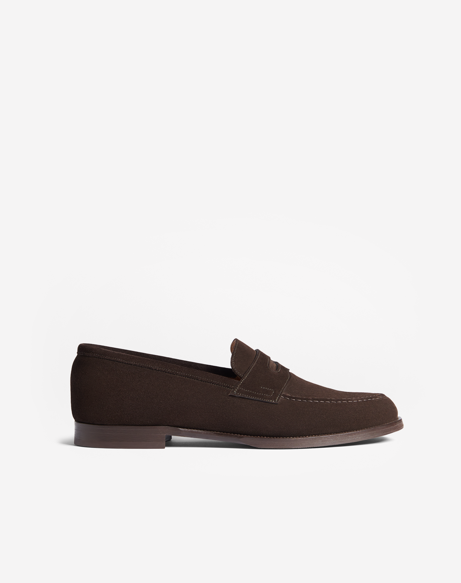 Shop Dunhill Audley Suede Penny Loafers In Brown
