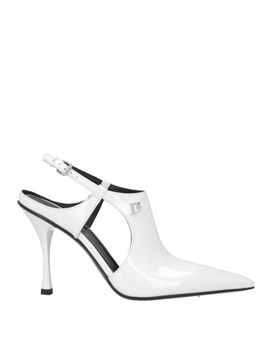 Dsquared2 100mm Patent Leather Slingback Pumps In White