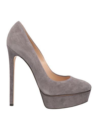 Casadei Woman Pumps Lead Size 11 Soft Leather In Grey