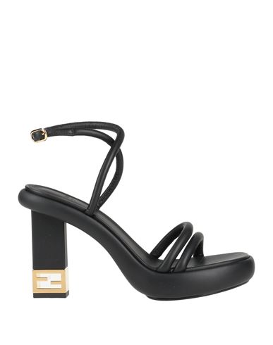 Shop Fendi Woman Sandals Black Size 7.5 Soft Leather